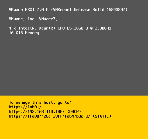 如何在vSphere ESXi 7中配置IP地址和主机名