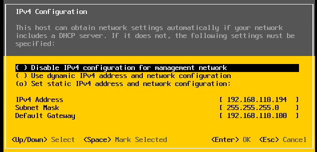 如何在vSphere ESXi 7中配置IP地址和主机名