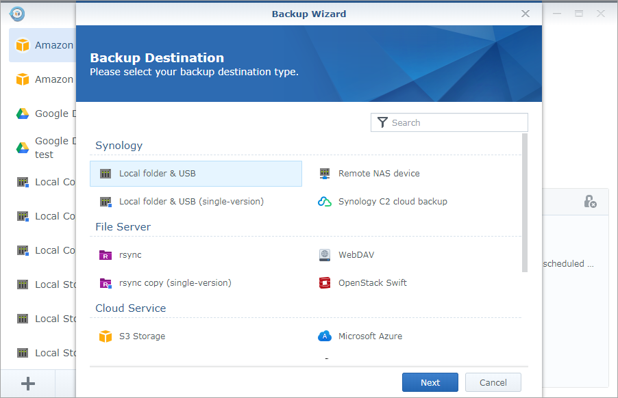 如何使用 Hyper Backup 将数据备份到共享文件夹或 USB