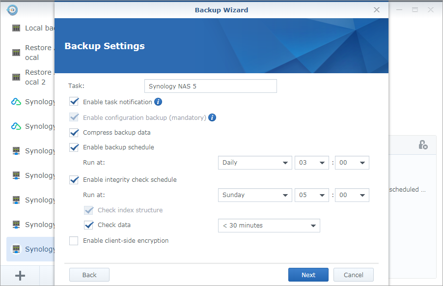 如何使用 Hyper Backup 将数据备份到远程 Synology NAS 或文件服务器