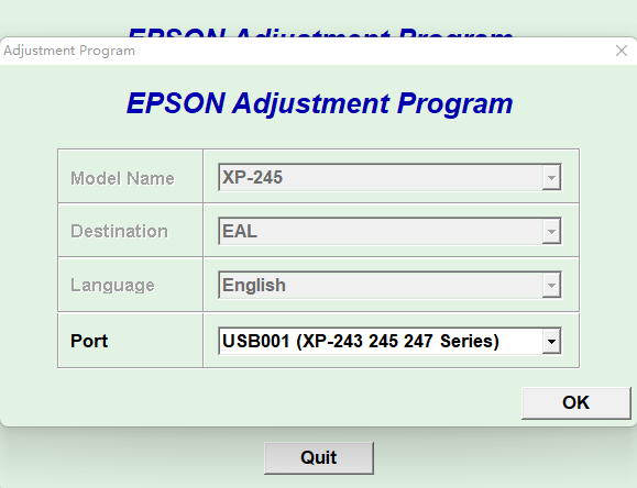 epson爱普生XP245废墨垫清零软件
