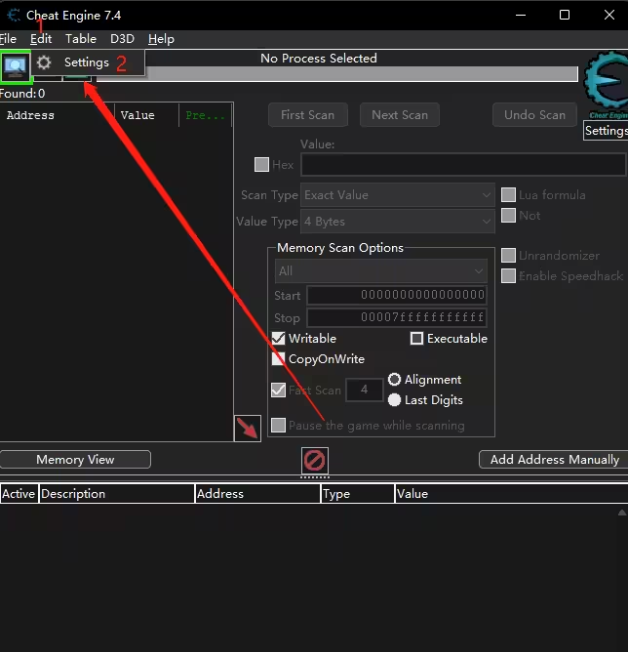 CE修改器(Cheat Engine) v7.4及以后版本汉化教程